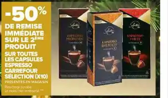 Carrefour Capsules Espresso Carrefour Sélection (x10) offre
