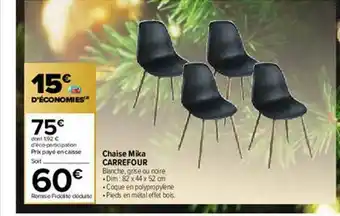 Carrefour Chaise Mika Carrefour offre