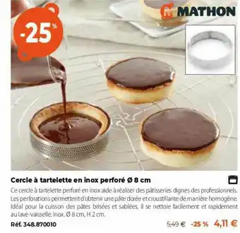 Cercle à Tartelette En Inox Perforé ø 8 Cm
