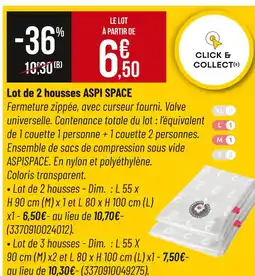 Bricorama Lot de 3 housses ASPI SPACE offre