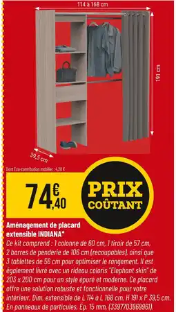 Bricorama Aménagement de placard extensible INDIANA offre