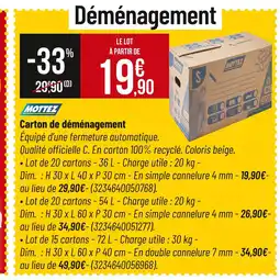 Bricorama Mottez Carton de déménagement offre