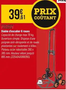 Bricorama Fischer Darex Diable d’escalier 6 roues offre