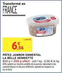 Intermarché Hyper Signal - pâtes jambon emmental offre