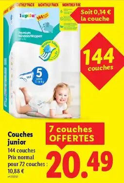 Lidl LUPILU Couches junior offre
