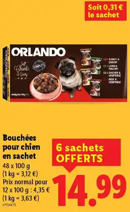 Lidl ORLANDO Bouchées pour chien en sachet offre