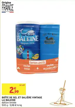 Intermarché Boîte de sel et salière vintage la baleine offre