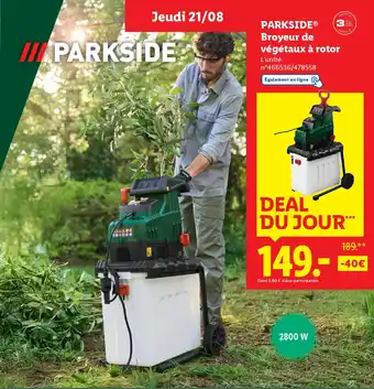 Lidl PARKSIDE Broyeur de végétaux à rotor offre
