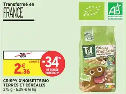 Intermarché Crispy o'noisette bio terres et céréales offre