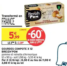 Intermarché Gourdes compote x 12 breizh'pom offre