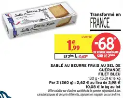 Intermarché Sablé au beurre frais au sel de guérande filet bleu offre