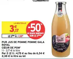 Intermarché Pur jus de pomme pomme gala royal cœur de pom' offre