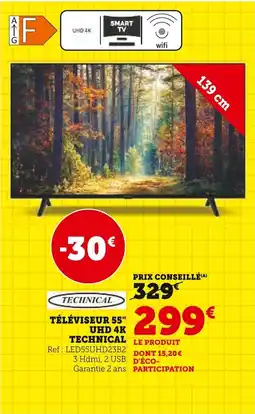 Super U Téléviseur uhd 4k technical offre