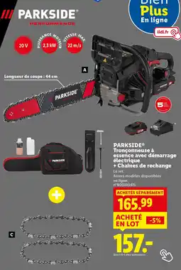 Lidl PARKSIDE Tronçonneuse à essence avec démarrage électrique offre