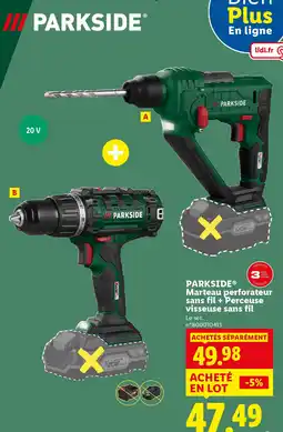 Lidl PARKSIDE Marteau perforateur sans fil + Perceuse visseuse sans fil offre