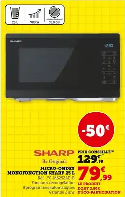 Super U Micro-ondes monofonction sharp offre