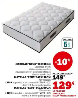Super U Matelas "zeus" offre
