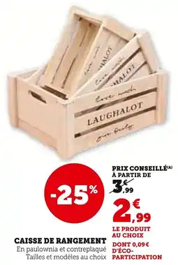 Super U Caisse de rangement offre
