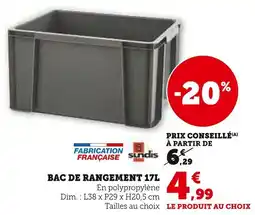 Super U Bac de rangement offre