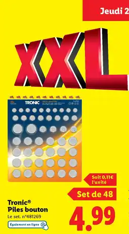 Lidl TRONIC Piles rechargeables offre