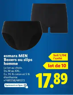 Lidl ESMARA MEN Boxers ou slips homme offre