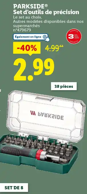 Lidl PARKSIDE Set d'outils de précision offre
