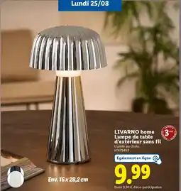 Lidl LIVARNO HOME Lampe de table d'extérieur sans fil offre