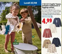 Lidl LUPILU Sweat, pantalon molletonné et leggings enfant offre