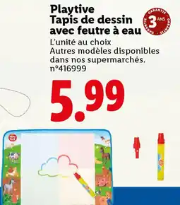 Lidl Playtive Tapis de dessin avec feutre à eau offre