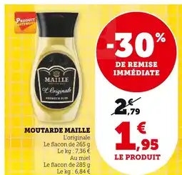 Super U MAILLE Moutarde offre