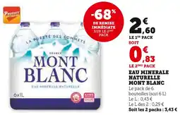 Super U Mont Blanc Eau minérale naturelle offre