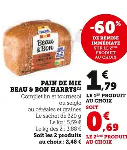 Super U Harrys Pain de mie beau & bon offre
