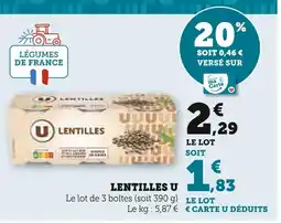 Super U U Lentilles offre