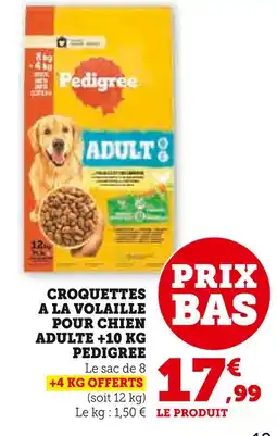 Super U PEDIGREE Croquettes à la volaille pour chien adulte offre