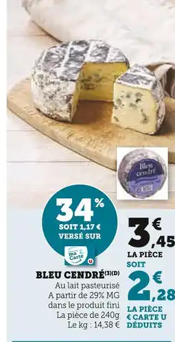 Super U BLEU CENDRÉ offre