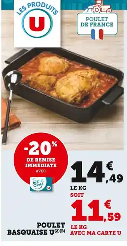 Super U Les produits U Poulet basquaise offre