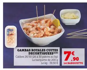 Super U Gambas royales cuites décortiquées offre