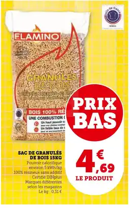 Super U FLAMINO Granulés de bois offre