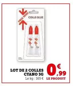 Super U Lot de 3 colles 3g offre