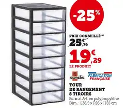 Super U Sundis Tour de rangement 8 tiroirs offre
