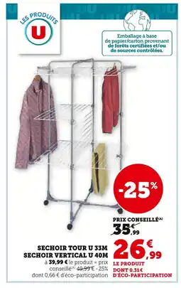 Super U U Sechoir tour U 33M offre