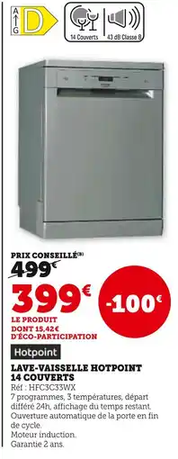 Super U Hotpoint Lave-vaisselle Hotpoint 14 couverts offre