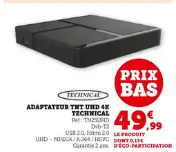 Super U TECHNICAL Adaptateur TNT UHD 4K offre