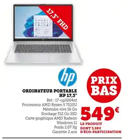 Super U HP Ordinateur portable HP 17,3 offre
