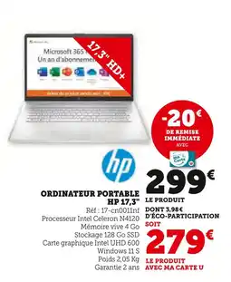 Super U HP Ordinateur portable 17,3 offre