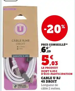 Super U U Câble RJ45 droit offre