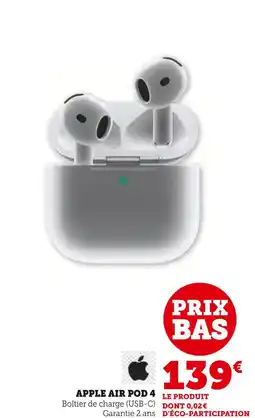 Super U Apple AIR POD 4 offre