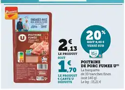 U Express U Poitrine de porc fumée offre