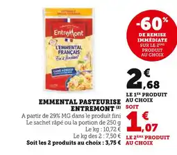 U Express ENTREMONT Emmental pasteurisé offre
