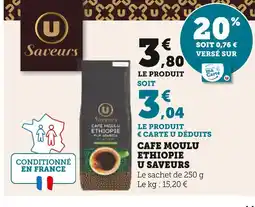 U Express U Saveurs Cafe moulu ethiopie offre